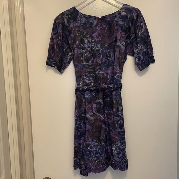 Rebecca Taylor silk with silver appliqués and belt size 4 - Picture 5 of 8